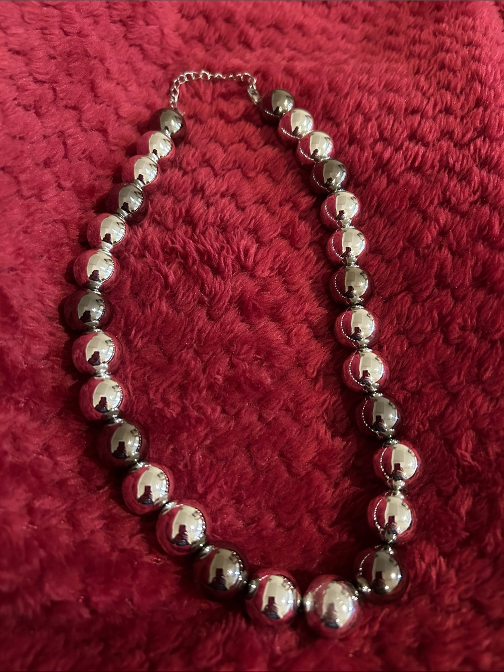 Silver Bead Necklace - Women's Jewelry
